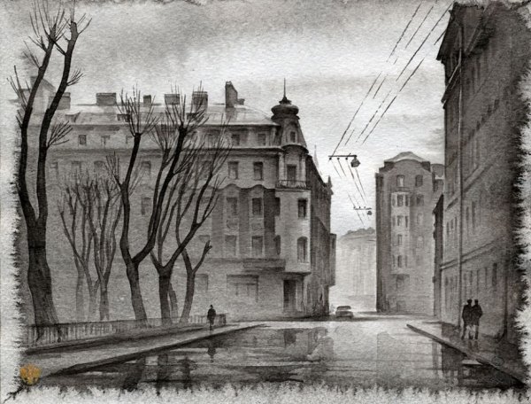 Живопись архитектура Питера Монохромия