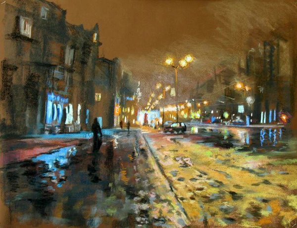 Городские пейзажи с фонарями