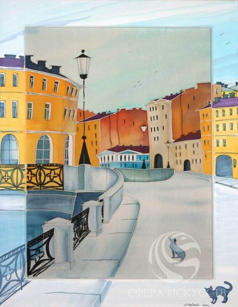 Батик городской пейзаж Питер