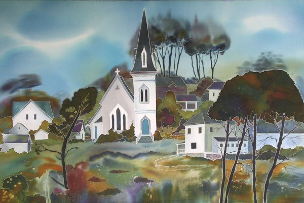 Холодный батик пейзаж