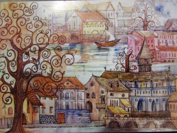 Декоративный стилизованный город