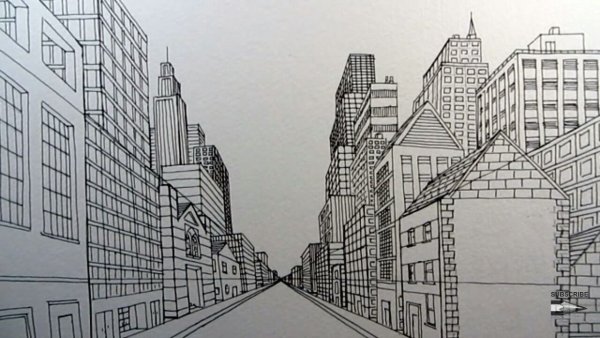 Эскиз города легкий