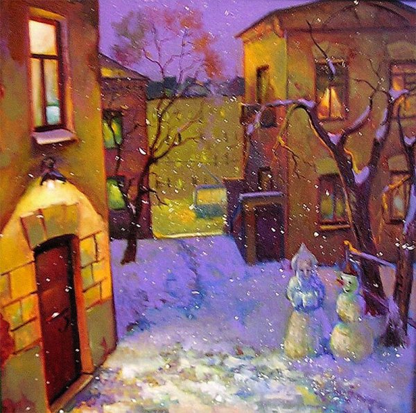 Городские зарисовки гуашь