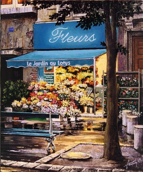 Улочки Парижа цветочные лавки
