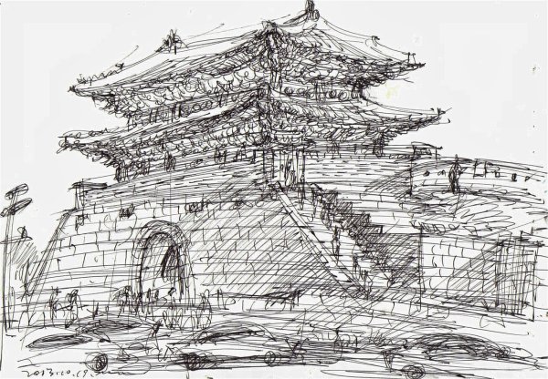 Городской пейзаж Графика