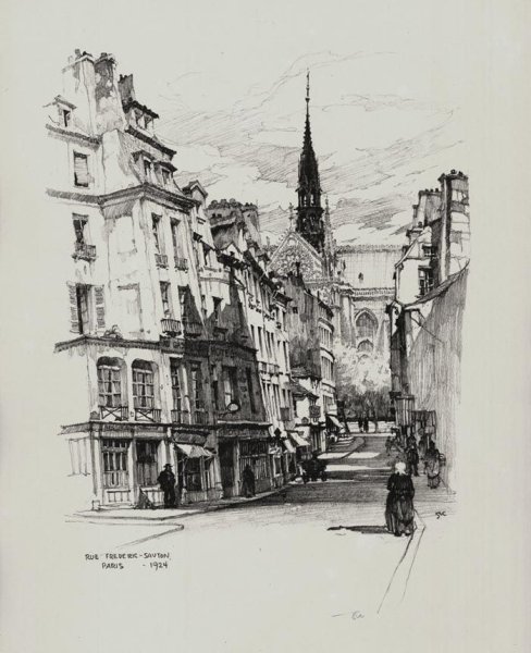 Городской пейзаж ручкой