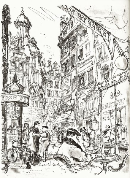 Зарисовки города карандашом Париж