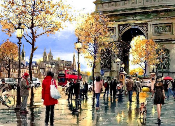 Пейзаж Париж Эдуард Кортес