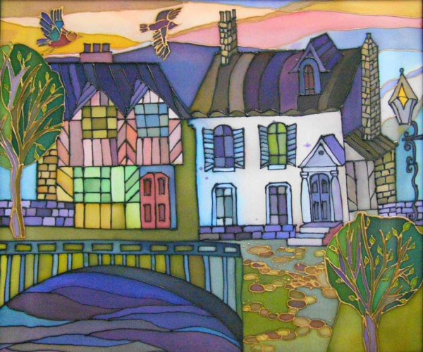 Батик стилизация деревня