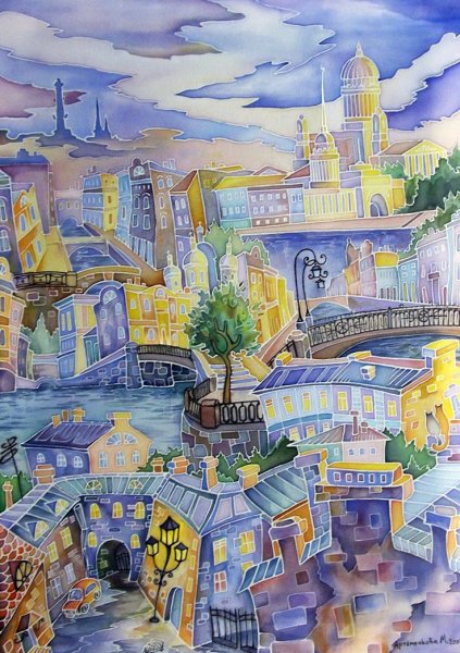 Холодный батик стилизация