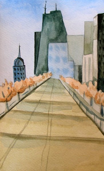 "Линейная перспектива" - пейзаж "Тоскана"