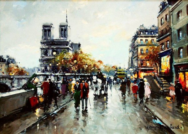 Улочки Парижа акварель