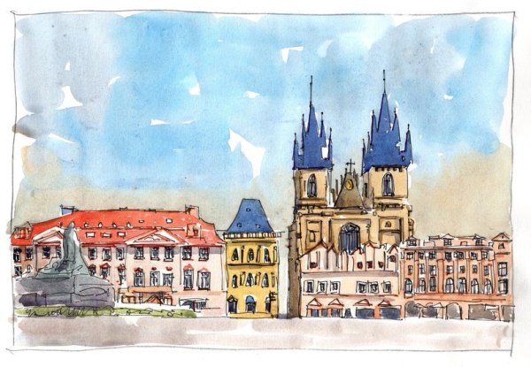 Демьянчук Владимир Прага акварель