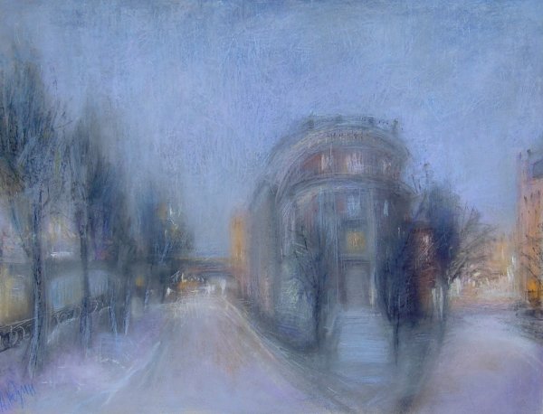 Художник Евгений Гринин пастель зима