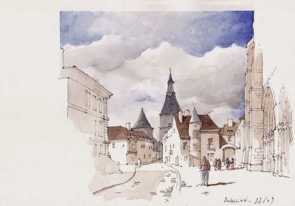 Архитектура в акварели с перспективой