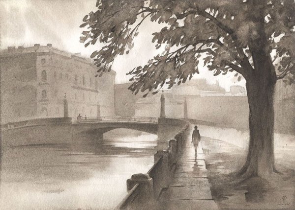 Олег Ильдюков акварели Питера