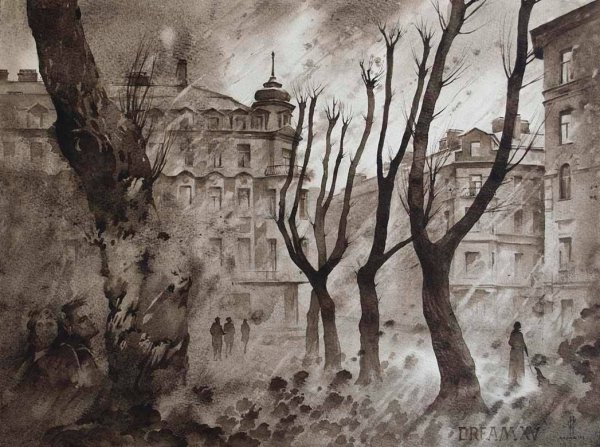 Акварель Олег Ильдюков Петербург