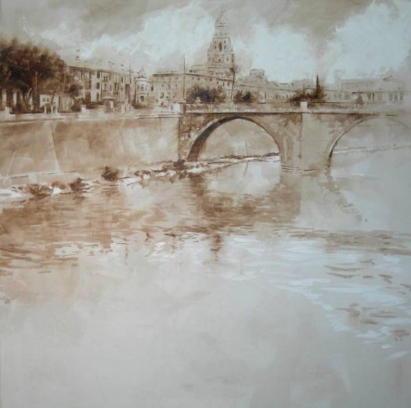 Гризайль архитектура акварель