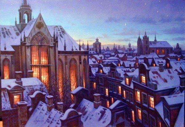 Художник Алексей Бутырский « зимний вечер «