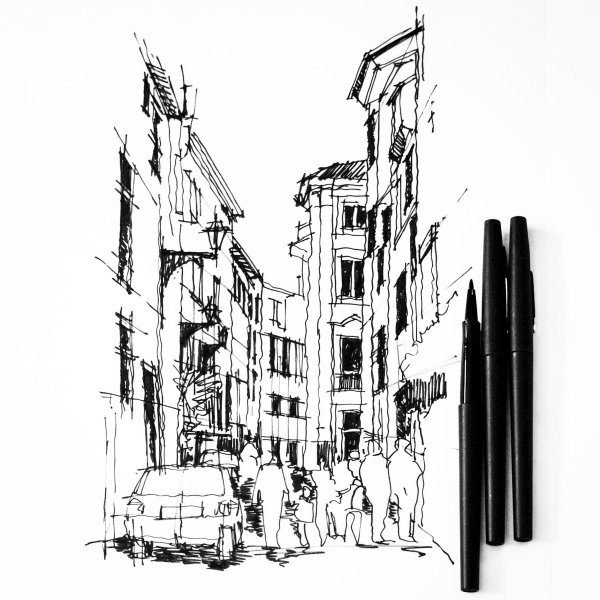 Графический архитектурный пейзаж