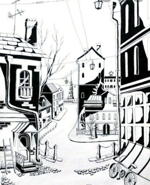 Стилизация городского пейзажа