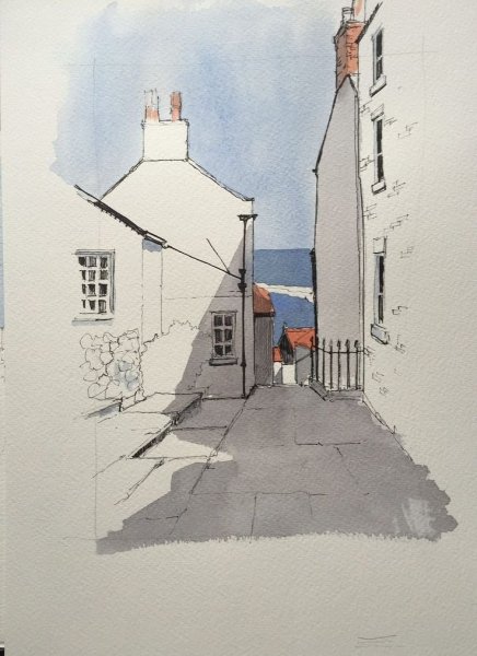 Графический пейзаж фломастерами