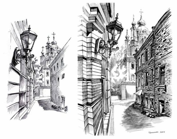 Архитектура черно белая Графика