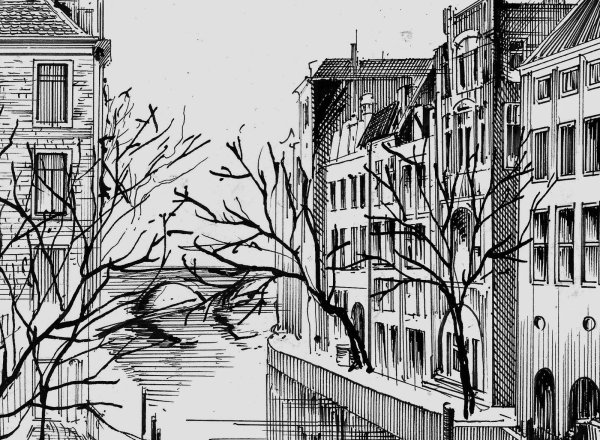 Городской пейзаж в графике