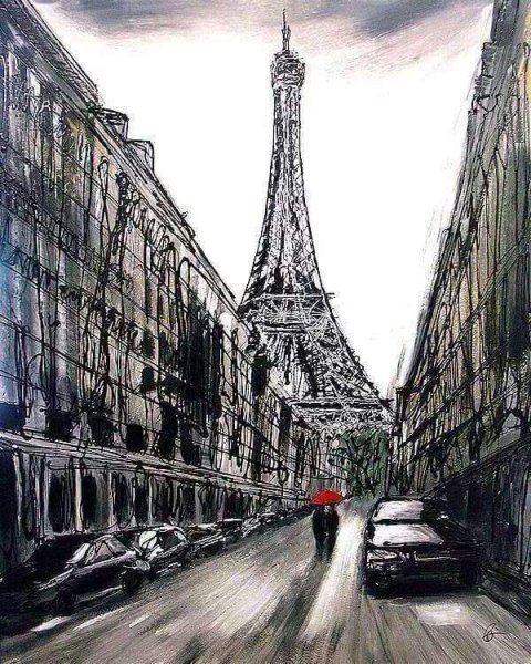 Городской пейзаж Эйфелева башня