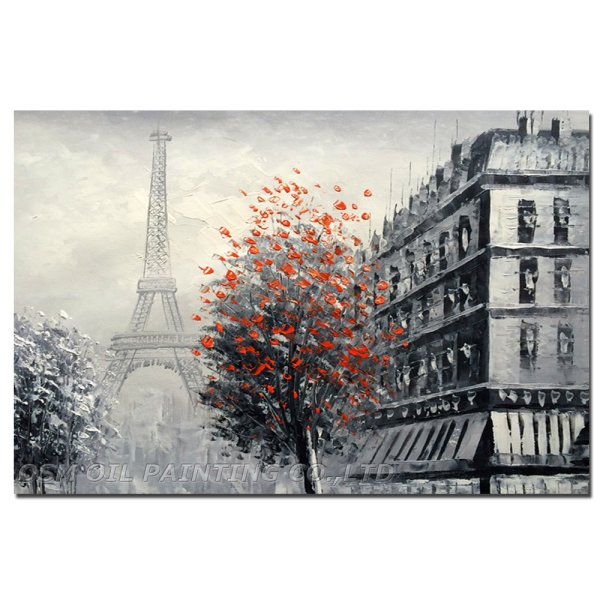 Париж монохром Эйфелева башня масло