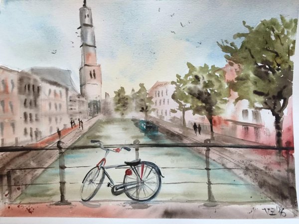 Город гуашью