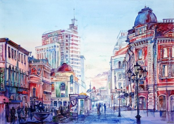 Городской пейзаж в перспективе