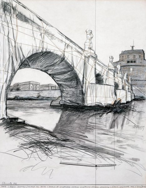 Городской пейзаж карандашом