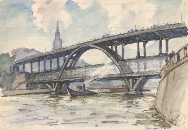Метромост на Смоленской набережной в картинах художников