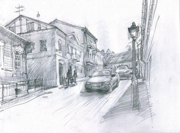 Перспектива улицы пленэр