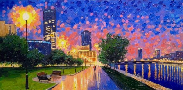 Абстракция гуашью