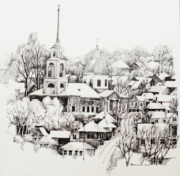 Декоративный пейзаж Графика