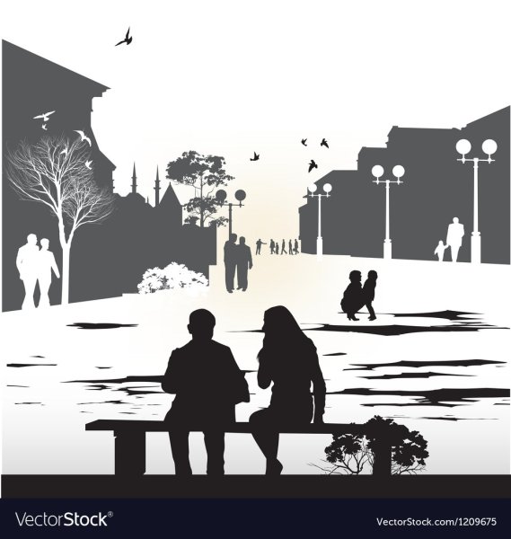 В парке силуэт