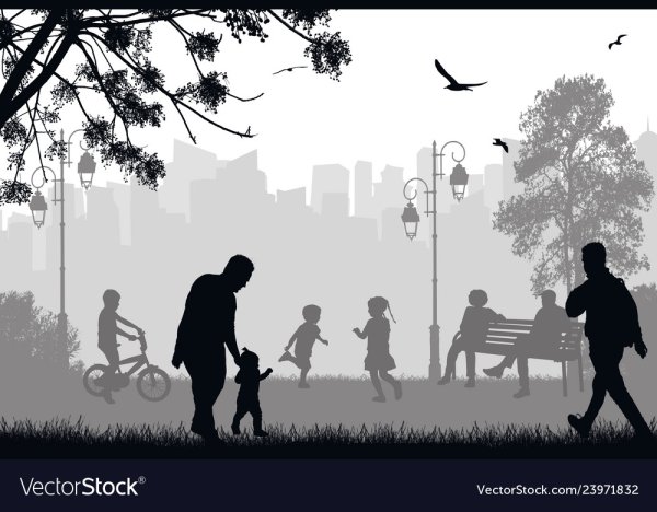 В парке силуэт