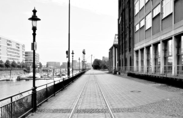 Городской пейзаж черно белый