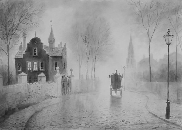 Черно белая фотография городского пейзажа