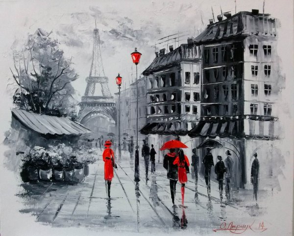 Городской пейзаж черно белый