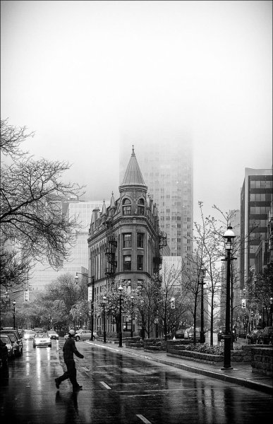 Серая осень город