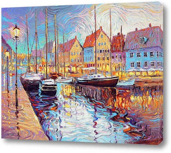 Городской пейзаж с водой