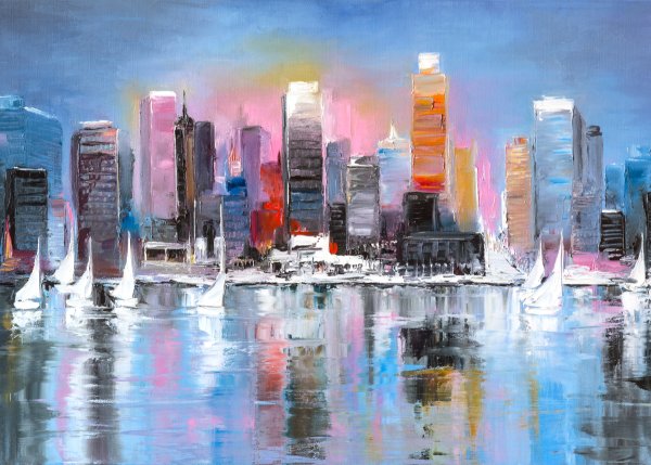 Картины с городом в современном стиле