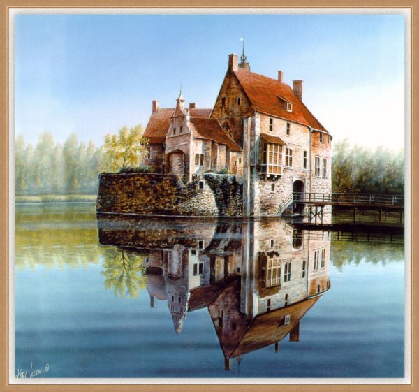 Картина дом у воды