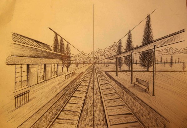 Линейная перспектива пейзаж