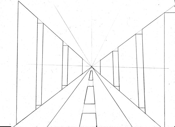 Фронтальная перспектива с 1 точкой схода
