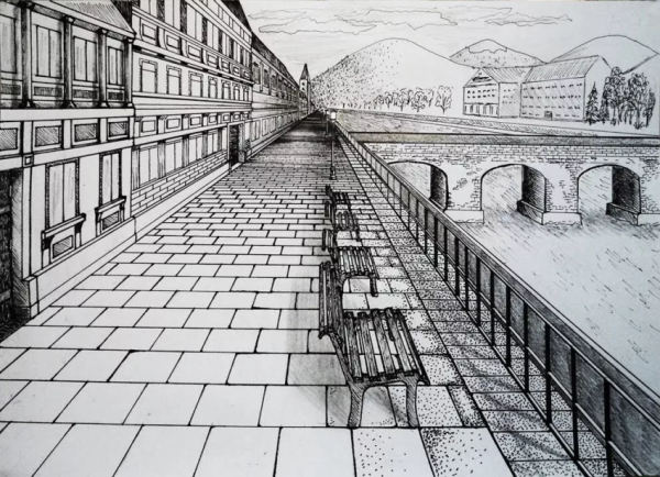 Линейная перспектива город