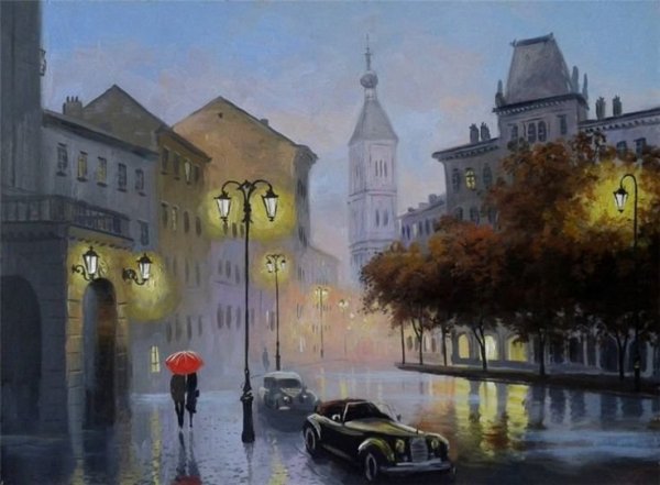 Улочки Парижа акварель